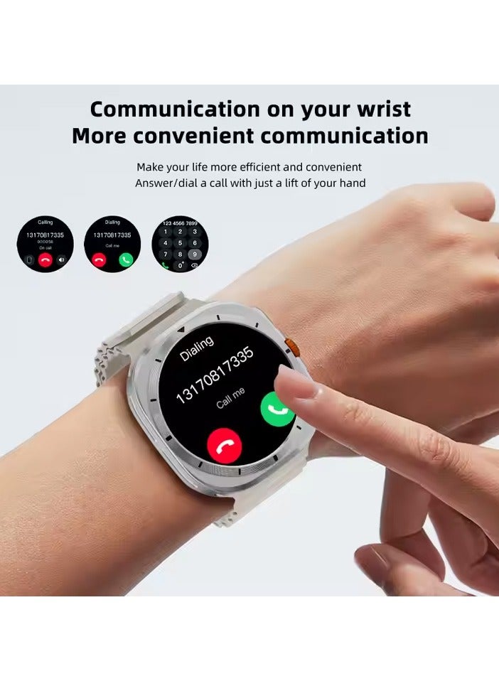 WISME WS-X1 Ultra Smartwatch With 3 Pair Straps and Charging Cable Designed For Ladies and Gents Black