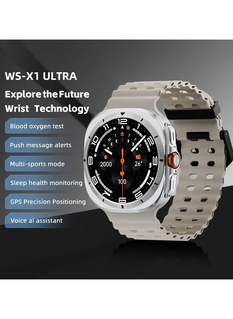 WISME WS-X1 Ultra Smartwatch With 3 Pair Straps and Charging Cable Designed For Ladies and Gents Black