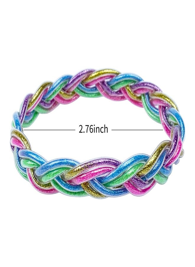 YBMYCM Glitter Jelly Bangles Bracelets for Women Weave Glitter Filled Jelly Silicone Bracelets - Image 3