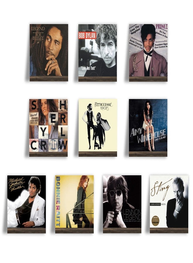 Ilyapa Wood Vinyl Record Shelf Wall Mount, 10 Pack - Espresso Record Album Holder Display Your LP - Image 1