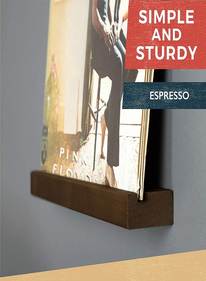 Ilyapa Wood Vinyl Record Shelf Wall Mount, 10 Pack - Espresso Record Album Holder Display Your LP - Image 4