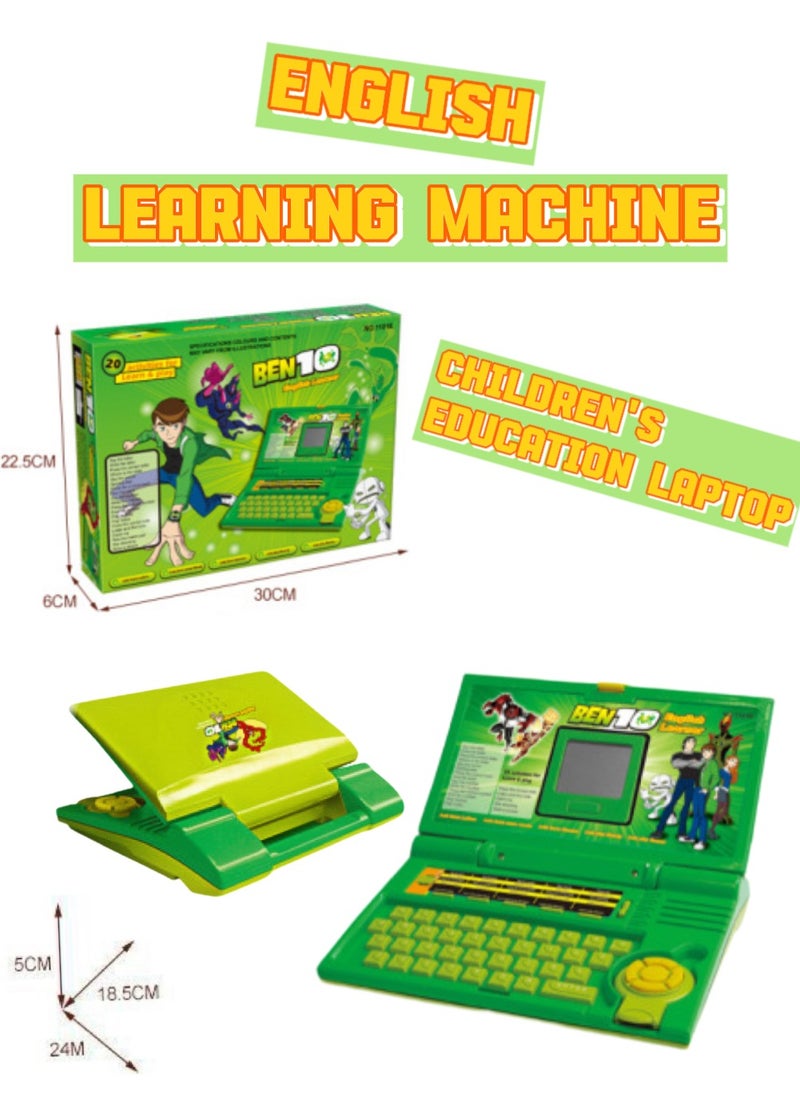 Sky Tech English Learning Laptop for Kids｜Bilingual Eye-Protection Screen, Parent-Child Interactive (30x6x22.5cm Green)  - Image 2