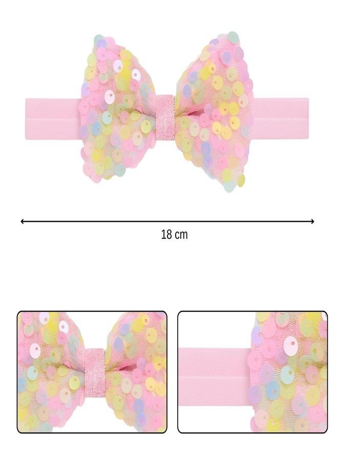 BellaStella 3 Pcs Baby Headbands Super Soft Stretchy & Multicolor Hair Bands Hair Bows Head Wrap Hair Accessories for Baby Girls Newborns Toddlers (Baby Pink) - Image 2