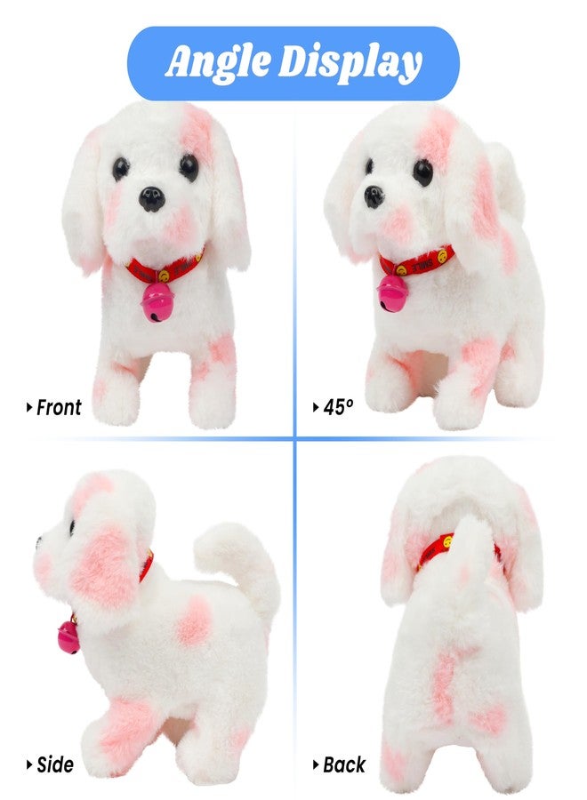 Hopearl Walking Point Dog Interactive Electronic Pet Plush Toy Puppy Woof and Moving Animated Nodding Head Gifts for Toddlers Birthday, Pink, 7'' - Image 3