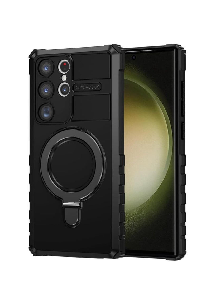General Samsung Galaxy S23 S24 Ultra Magnetic Case MagSafe Compatible Samsung Galaxy S23 S24 Ultra Case with Ring Bracket Heavy Duty Case  - Image 1