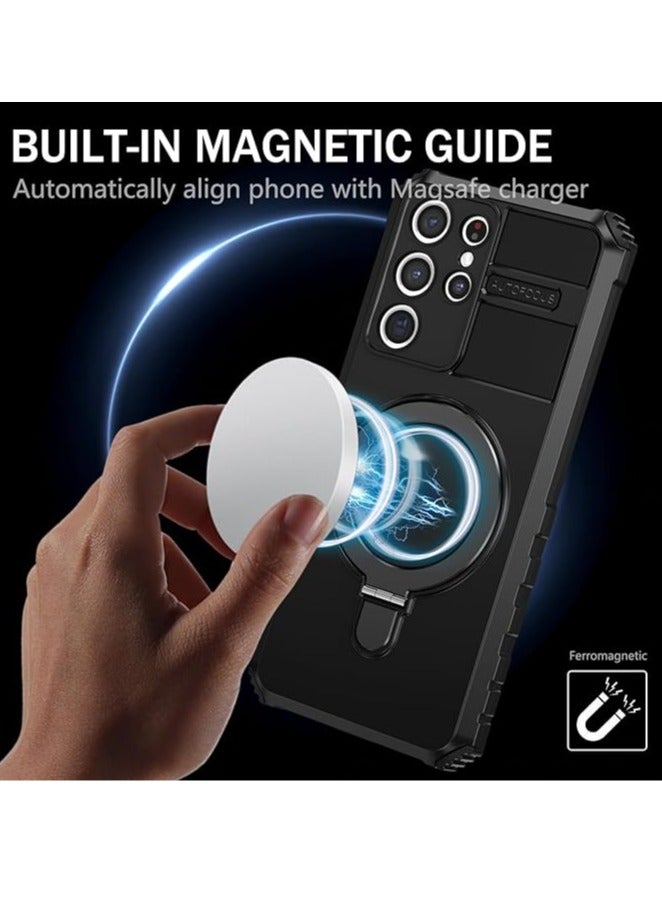 General Samsung Galaxy S23 S24 Ultra Magnetic Case MagSafe Compatible Samsung Galaxy S23 S24 Ultra Case with Ring Bracket Heavy Duty Case  - Image 4