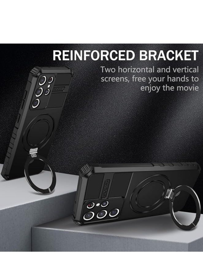 General Samsung Galaxy S23 S24 Ultra Magnetic Case MagSafe Compatible Samsung Galaxy S23 S24 Ultra Case with Ring Bracket Heavy Duty Case  - Image 5