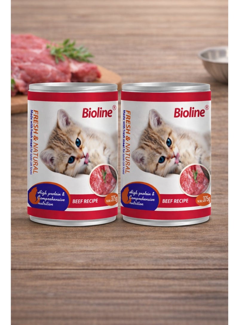 Premium Beef Recipe Wet Cat Food with High Protein and Complete Balanced Nutrition, Delicious Natural Cat Meal Made with Fresh Beef for Kittens and Adult Cats Supporting Healthy Growth, Energy, and Daily Vitality