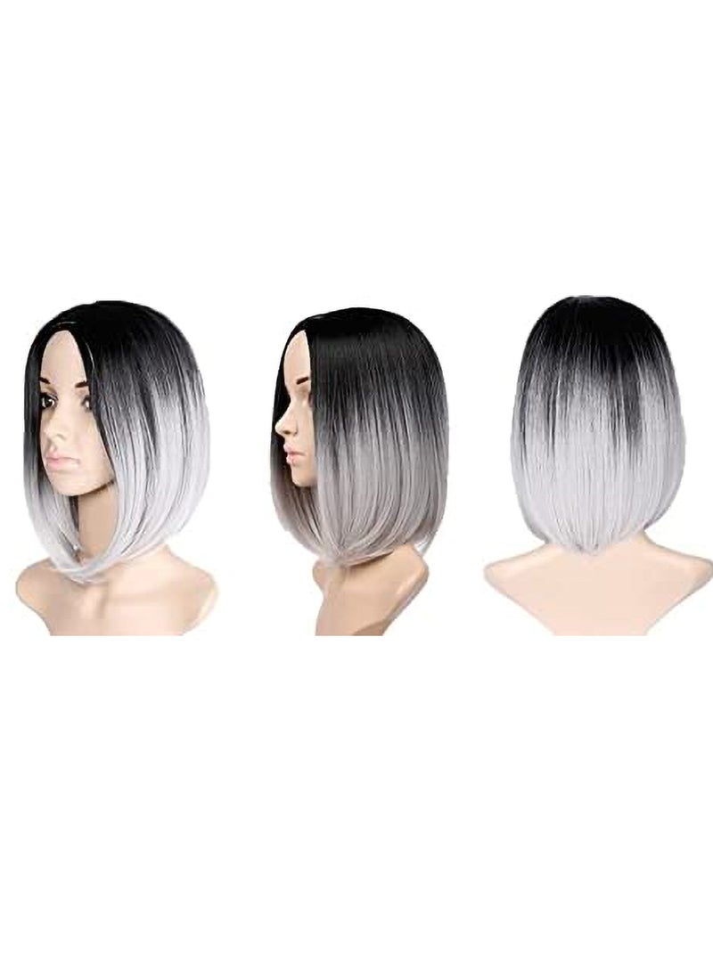 إستيل شعر مستعار مقاوم للحرارة من الألياف الطبيعة يبحث عن شعر مستعار كوسبلاي للاستخدام اليومي للحفلات الاصطناعية لاستبدال شعر مستعار أنيق للنساء أشقر رمادي غامق - Image 3