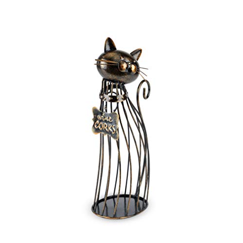 True Cat Wine Cork Holder, Decorative Wine Cork Storage and Decor, Set of 1, Metal with Rustic Bronze Finish, Holds 50 Wine Corks - Image 5