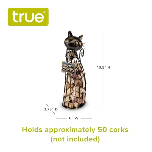 True Cat Wine Cork Holder, Decorative Wine Cork Storage and Decor, Set of 1, Metal with Rustic Bronze Finish, Holds 50 Wine Corks - Image 3