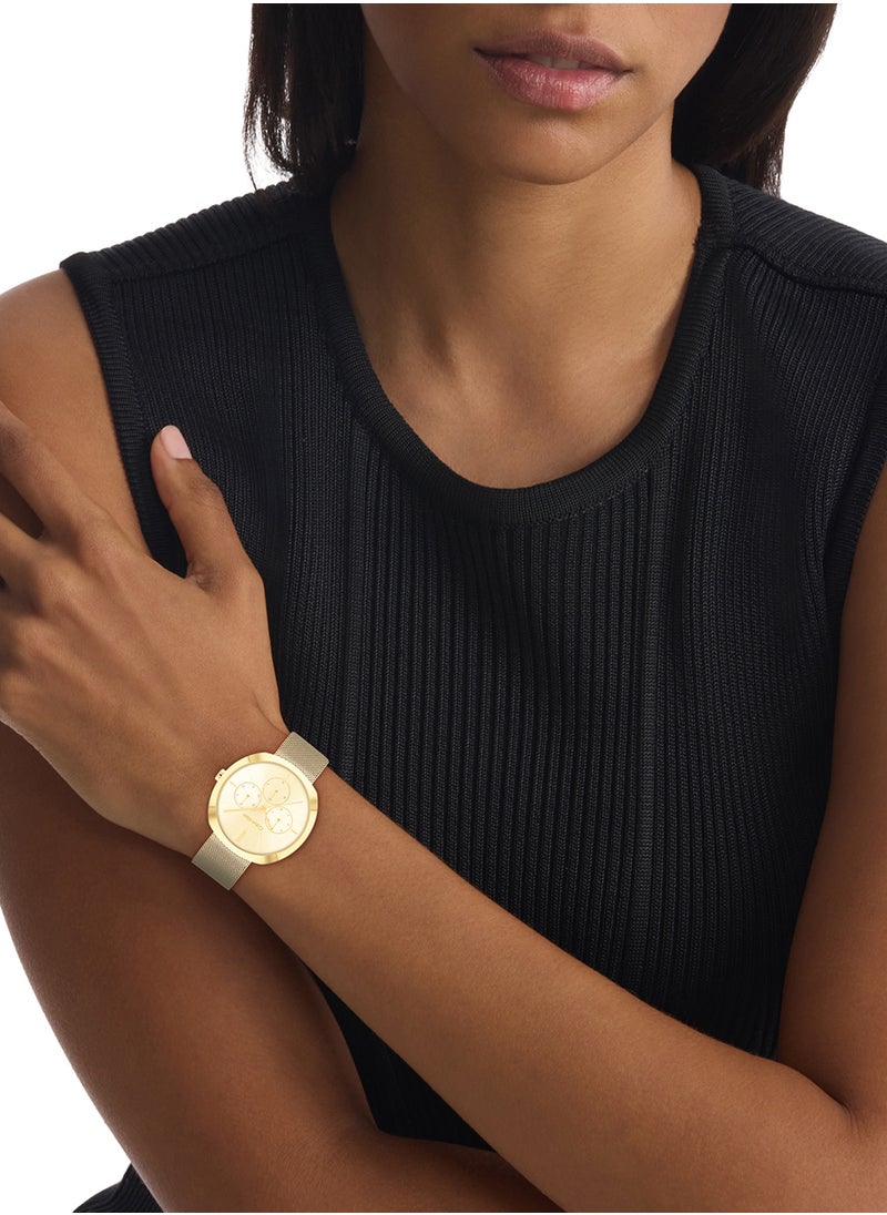 CALVIN KLEIN - Women's Analog Round Shape Stainless Steel Wrist Watch 25200339 - 38.5 Mm - Image 1