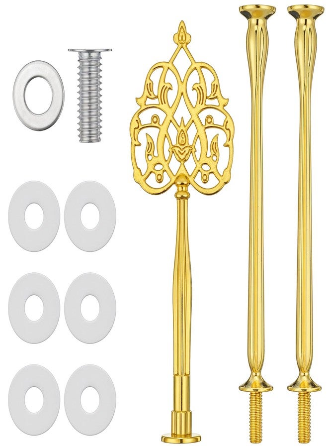Eldraqth 3 Tier Cake Stand Holder Gold Cupcake Stand Tiered Tray Hardware Kit Metal Fruit Food Dessert Plate Stands Fitting Hardware Rod for Party, Wedding (Crown) - Image 1