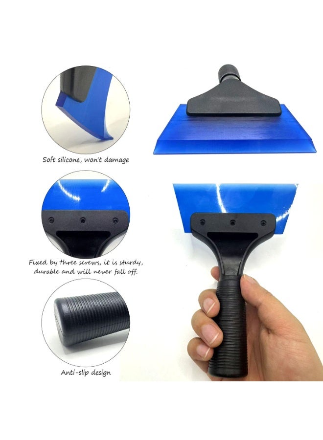 SUNSAR Small Squeegee Car Window Squeegee Silicone Squeegee with Non-Slip Handle for Window Door Bathroom Mirror,Car Wrapping Scraper Tool - Image 3