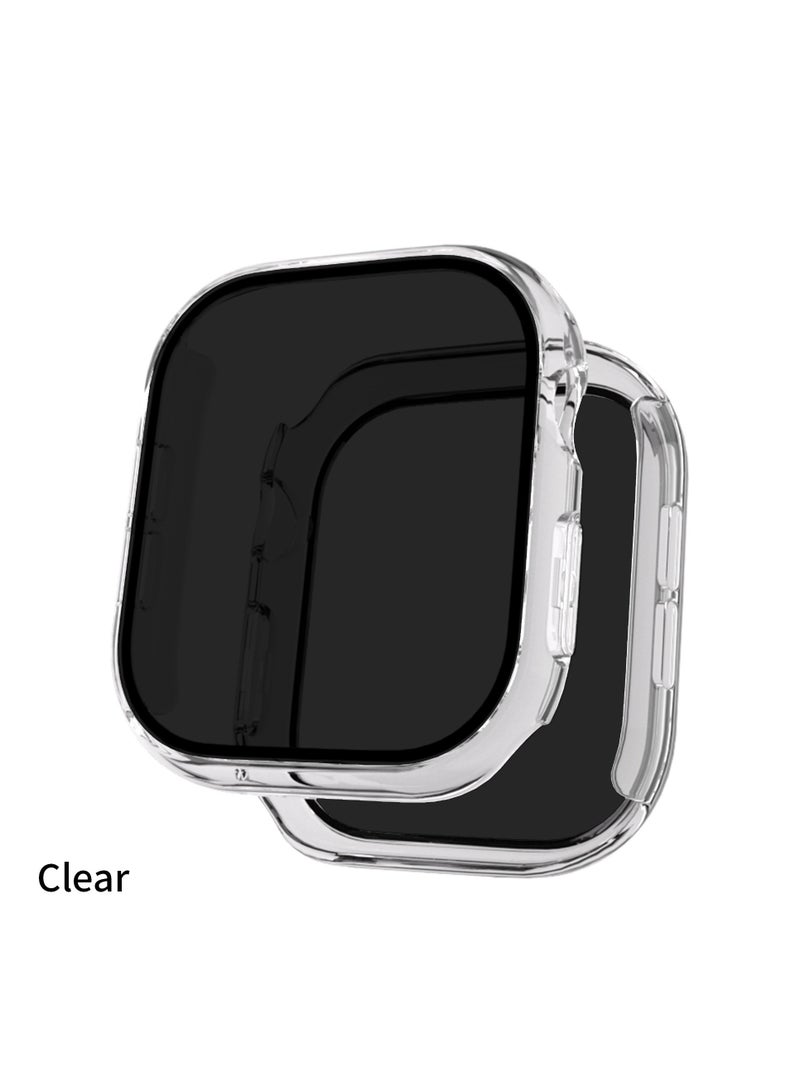 Compatible for Apple Watch Series 10 46mm Hard Case with Privacy Tempered Glass Screen Protector, Unique Design Hard PC Waterproof Case Cover, Bumper Full Coverage Accessories for iWatch 10 46mm, Clear 