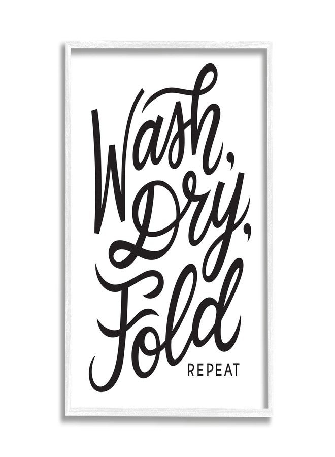 Stupell Industries Wash Dry Fold Text Laundry Typography Sign, Design by Jalynn Heerdt - Image 1