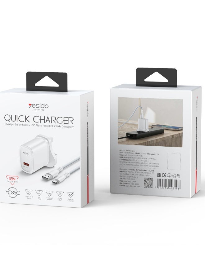 بيوينتي شاحن مدمج ومحمول QC18W لشحن السفر - Image 1