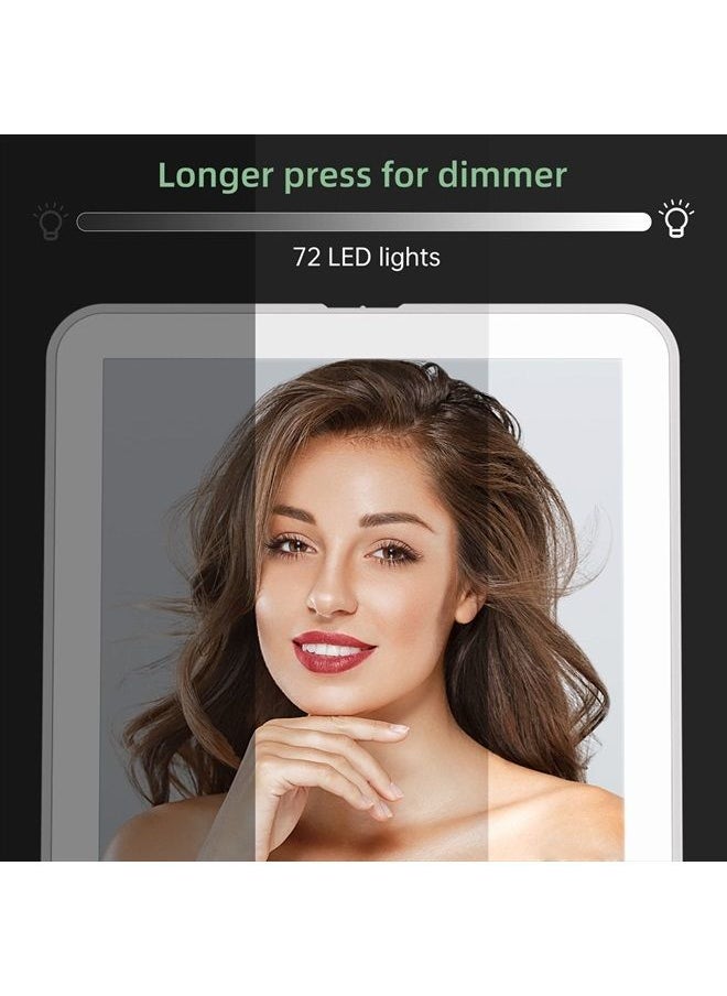 FUNTOUCH Rechargeable Portable Makeup Mirror with 72 LED Lights, Travel Lighted Makeup Mirror 1X/5X Magnification, 3 Color Lighting,Dimmable Touch Screen, Tabletop Folding Cosmetic Mirror with Lights  - Image 5