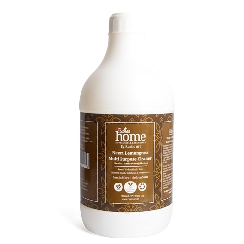 Rustic Art Rustic Home Neem Lemongrass Multipurpose Cleaner | All Purpose Cleaner Power | Hard Stain & Grease Remover | Kitchen Bathroom Floor Safe | 1100 ml - Image 1
