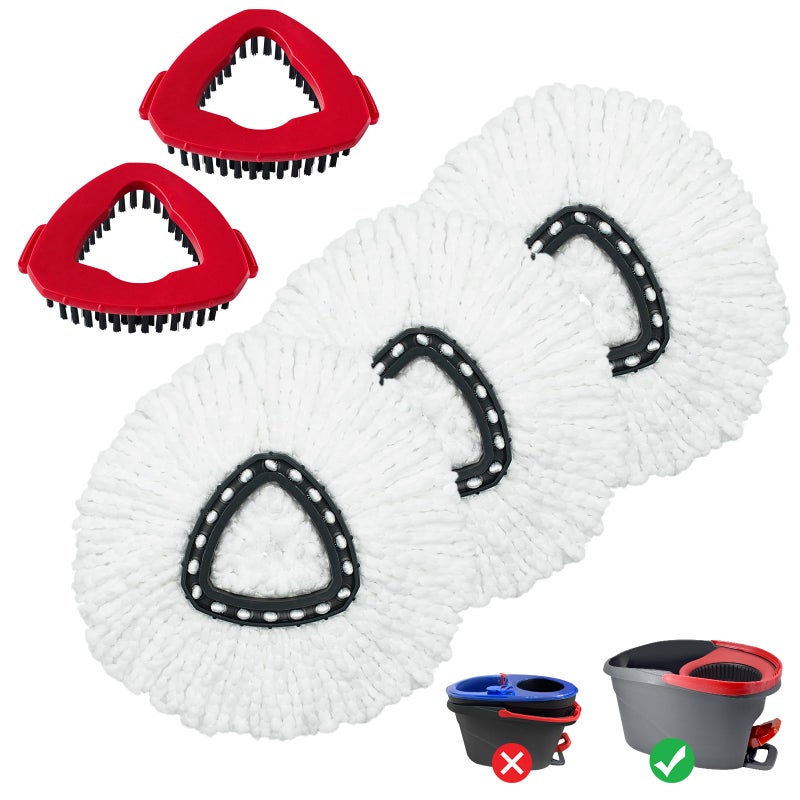 DLAIMI Mop Heads Replacement for Ocedar, Mop Replace Head for Ocedar EasyWring 1 Tank, Microfiber Spin Mop Refills, Include 3 Spin Mop Replacement Head Deep Cleaning Machine Washable with 2 Scrubber Mop Head - Image 1