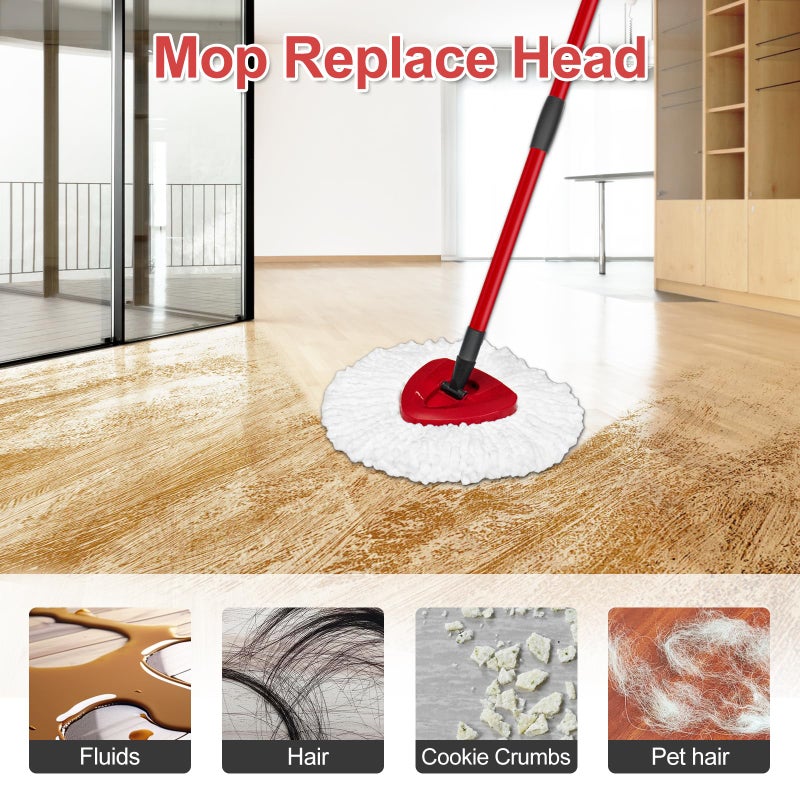 DLAIMI Mop Heads Replacement for Ocedar, Mop Replace Head for Ocedar EasyWring 1 Tank, Microfiber Spin Mop Refills, Include 3 Spin Mop Replacement Head Deep Cleaning Machine Washable with 2 Scrubber Mop Head - Image 2