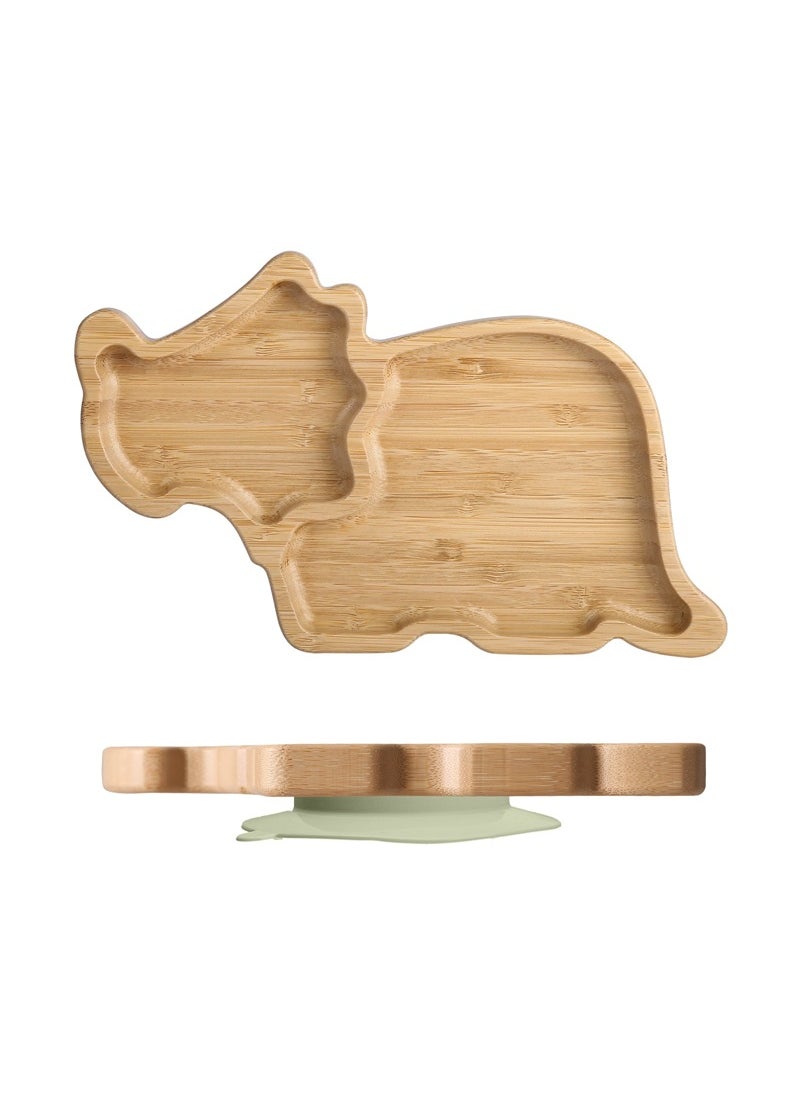 Generic - Cute Cartoon Kids Sectioned Dinner PlateTriceratron dinner plate pea green Triceratron dinner plate pea green - Image 1