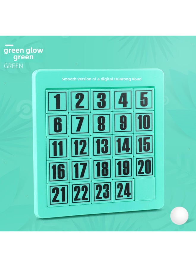 Digital Huarong Road Sliding Jigsaw Puzzle For Primary School Students Benefit Intelligence Plate Push Plate Children's Genuine Magnetic Stall Toys Wholesale-Color:5th Order Green (non-magnetic)  - Image 1