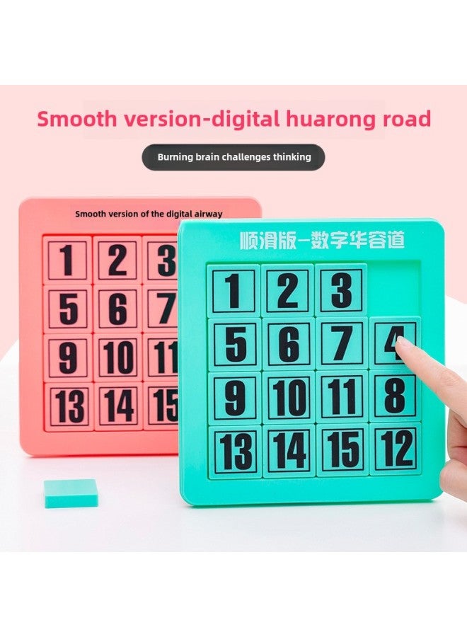 Digital Huarong Road Sliding Jigsaw Puzzle For Primary School Students Benefit Intelligence Plate Push Plate Children's Genuine Magnetic Stall Toys Wholesale-Color:5th Order Green (non-magnetic)  - Image 2