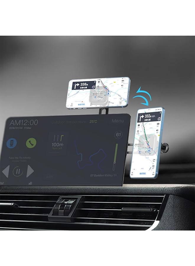 إكسفور حامل هاتف مغناطيسي للسيارة مناسب لطراز Tesla Model 3/Y، حامل هاتف تلقائي، دعامة مخفية قابلة للطي متوافقة مع الهواتف المحمولة Magsafe، دوران 360 درجة، دعم غير مرئي، هدية للرجال والنساء - Image 3