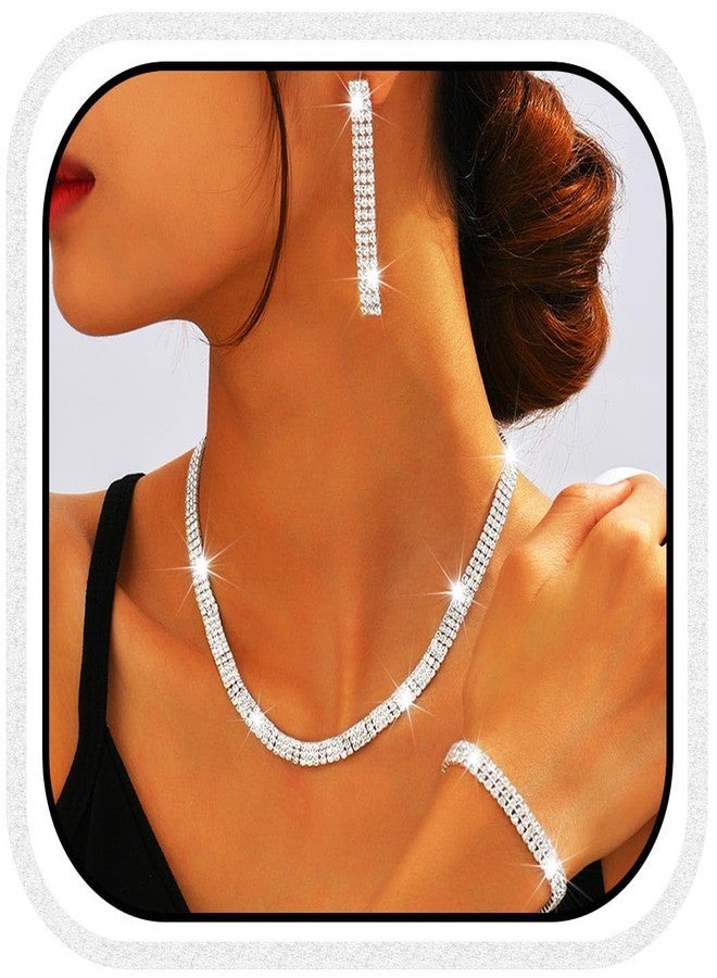 جورايس طقم مجوهرات زفاف من GORAIS، قلادة مرصعة بأحجار الراين، مجوهرات رسمية للعرائس والنساء - Image 1