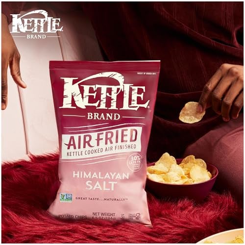 Kettle Brand Potato Chips, Air Fried Himalayan Salt Kettle Chips, 6.5 Oz Bag - Image 4