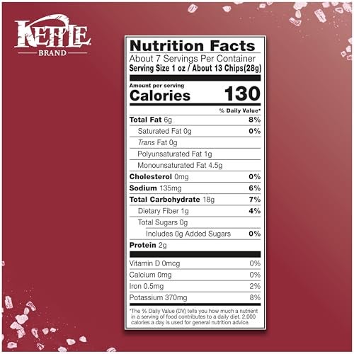 Kettle Brand Potato Chips, Air Fried Himalayan Salt Kettle Chips, 6.5 Oz Bag - Image 3