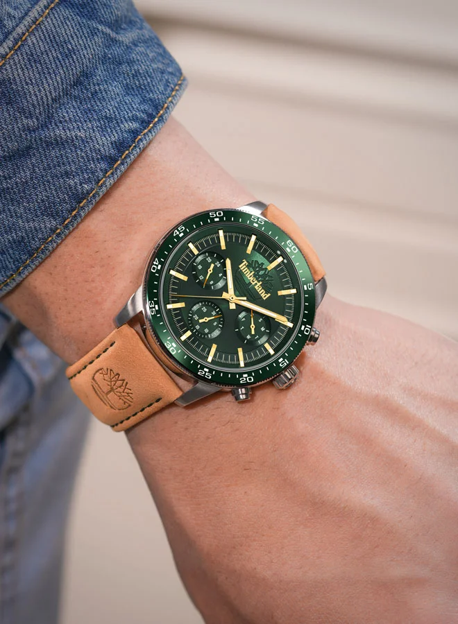 تمبرلاند Timberland Parkman Green Dial Gents Watch With Leather Strap 44mm - TDWGF0029001
