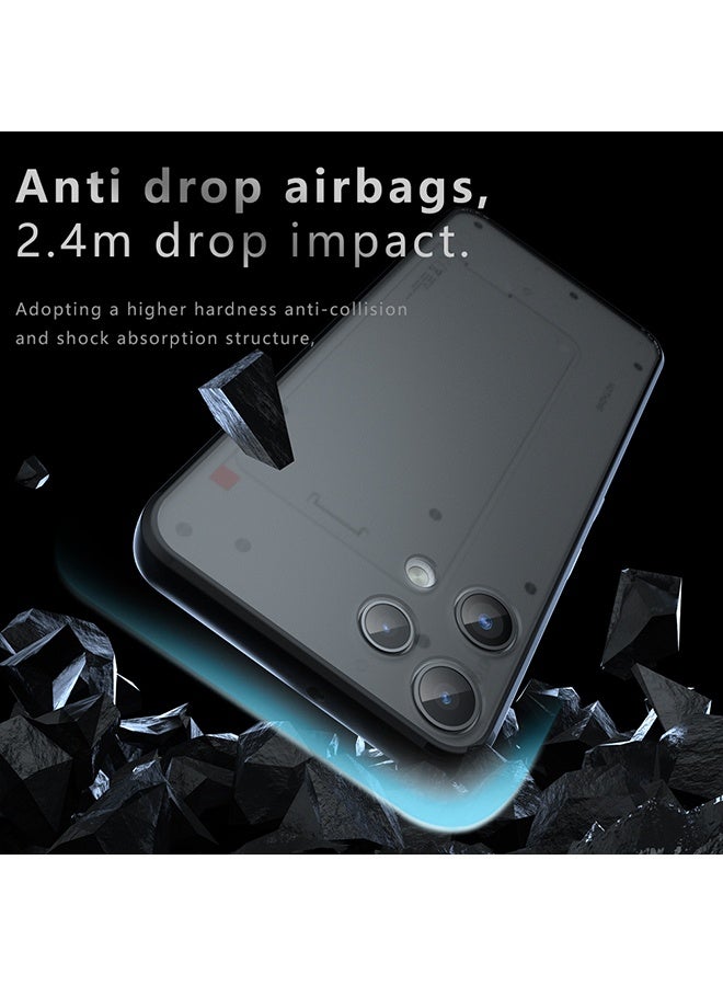 حالة لا شيء الهاتف 3a لايت 5G, الجليد الشفاف الظهر الوقائي غطاء الهاتف النحيف, مكافحة البصمات, مكافحة السقوط الحماية, حالة مقاومة للصدمات لا شيء الهاتف 3a لايت 5G (الأسود) - Image 2