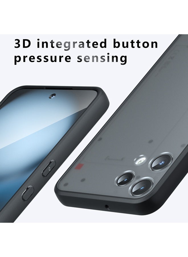 حالة لا شيء الهاتف 3a لايت 5G, الجليد الشفاف الظهر الوقائي غطاء الهاتف النحيف, مكافحة البصمات, مكافحة السقوط الحماية, حالة مقاومة للصدمات لا شيء الهاتف 3a لايت 5G (الأسود) - Image 4