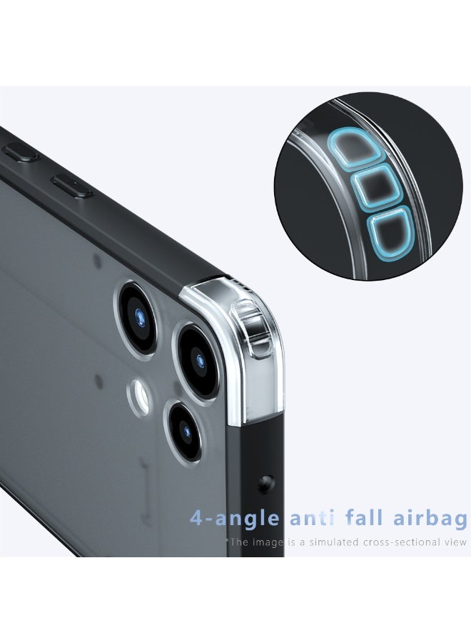 حالة لا شيء الهاتف 3a لايت 5G, الجليد الشفاف الظهر الوقائي غطاء الهاتف النحيف, مكافحة البصمات, مكافحة السقوط الحماية, حالة مقاومة للصدمات لا شيء الهاتف 3a لايت 5G (الأسود) - Image 3