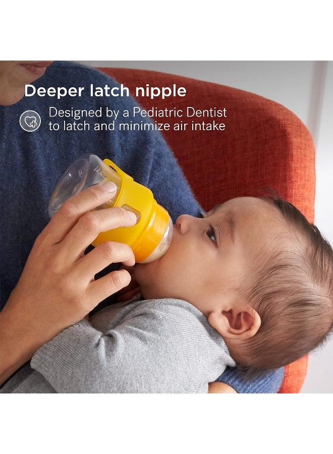 Smilo Baby Bottle Set with Stage 0 Slow Flow Anti Colic, 10 Oz / 300 ml Capacity, 3X Pack of Anti Colic Baby Bottles 0-3 months - Green - Image 4