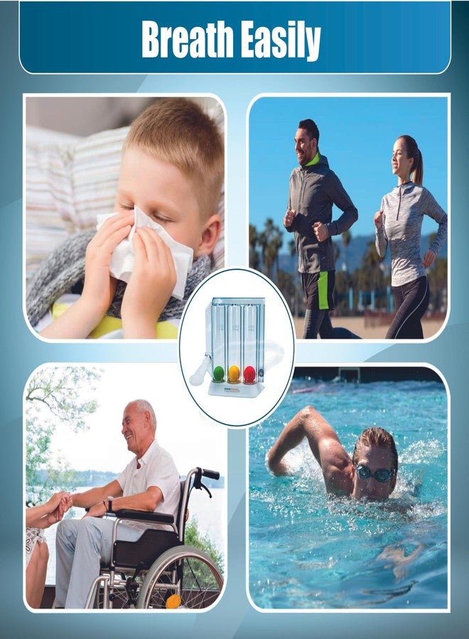 AmbiTech Respiratory 3 Ball Lung Exerciser, Spirometer, Pack of 1 - Image 4