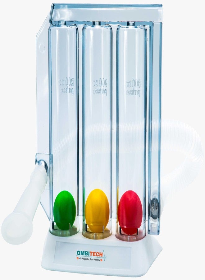 AmbiTech Respiratory 3 Ball Lung Exerciser, Spirometer, Pack of 1 - Image 2