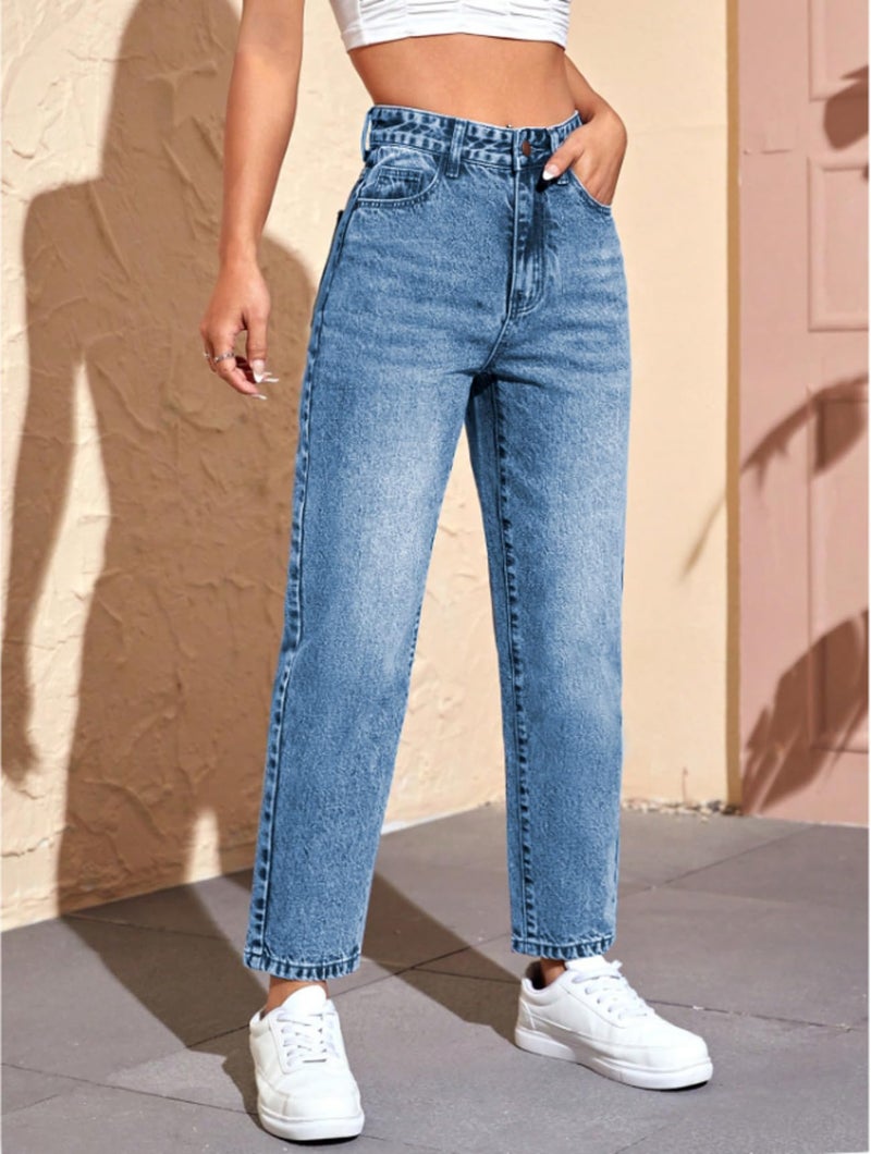 Ben Martin Mom Fit Jeans for Women || High Waist Tapered Fit Stretchable Jean's Pant for Women's || Relax Fit Carrot Jean:s || Stylish Jean,s for Woman || Casual Denim Mom Jean::s,LB - 30 - Image 3