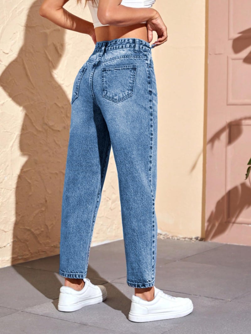 Ben Martin Mom Fit Jeans for Women || High Waist Tapered Fit Stretchable Jean's Pant for Women's || Relax Fit Carrot Jean:s || Stylish Jean,s for Woman || Casual Denim Mom Jean::s,LB - 30 - Image 2