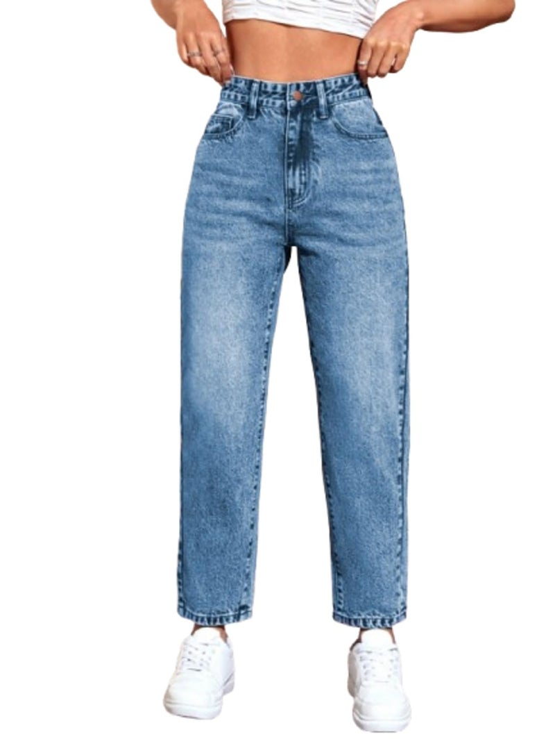 Ben Martin Mom Fit Jeans for Women || High Waist Tapered Fit Stretchable Jean's Pant for Women's || Relax Fit Carrot Jean:s || Stylish Jean,s for Woman || Casual Denim Mom Jean::s,LB - 30 - Image 1