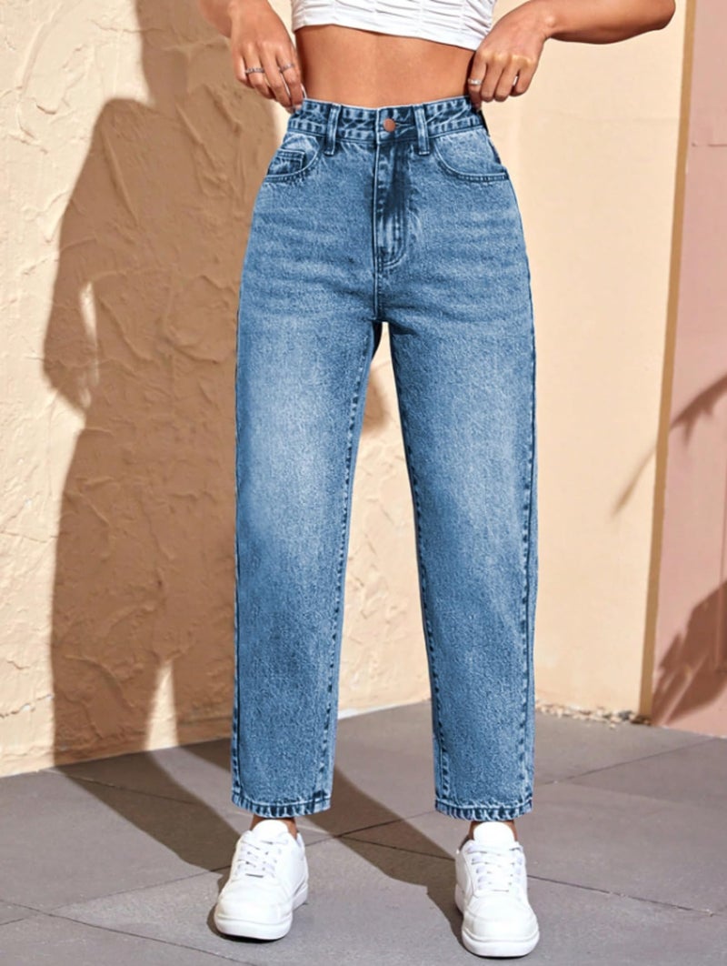 Ben Martin Mom Fit Jeans for Women || High Waist Tapered Fit Stretchable Jean's Pant for Women's || Relax Fit Carrot Jean:s || Stylish Jean,s for Woman || Casual Denim Mom Jean::s,LB - 30 - Image 5