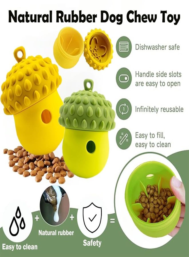SLAUNT Interactive Dog Toys Detachable Puppy Treatment Dispense Clean Teeth Natural Silicone Chew Teething Toy Slow Food Ball Puppy Medium Dog Toys (Lemon Yellow) - Image 4