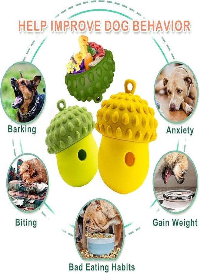 SLAUNT Interactive Dog Toys Detachable Puppy Treatment Dispense Clean Teeth Natural Silicone Chew Teething Toy Slow Food Ball Puppy Medium Dog Toys (Lemon Yellow) - Image 3