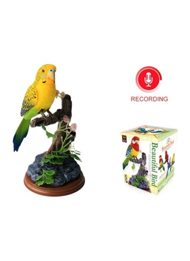 Shake The Sound Of The Same 513 Simulation Voice Control Double Cockerel Can Talk Recording Bird Fake Tree Ornaments Toy Generation Hair-Color:Learn To Speak And Record Fake Tree Model-hl517hr-Specifications:Battery Version [free Three Batteries]  - Image 1