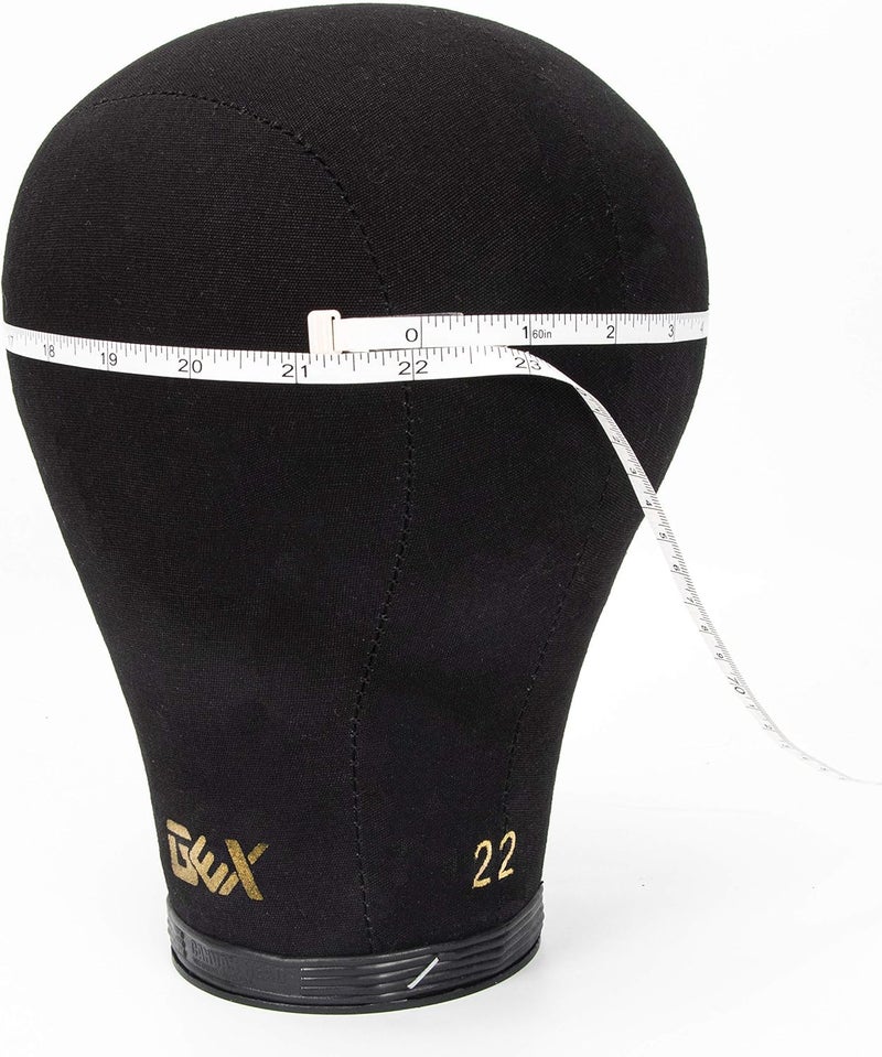 gexworldwide GEX 20"-24" Canvas Cork Wig Block Mannequin Head for Wig Making Drying Styling Display with Table C Clamp Stand Holder (Black 23") - Image 2