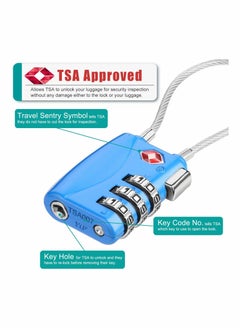 SYOSI Luggage Padlocks TSA Approved Customs Lock Mini Luggage Padlock Flexible Cable Travel Coded Suitcase Lock Small Gym Locker Padlock with 3 Digit Combination  - Image 2