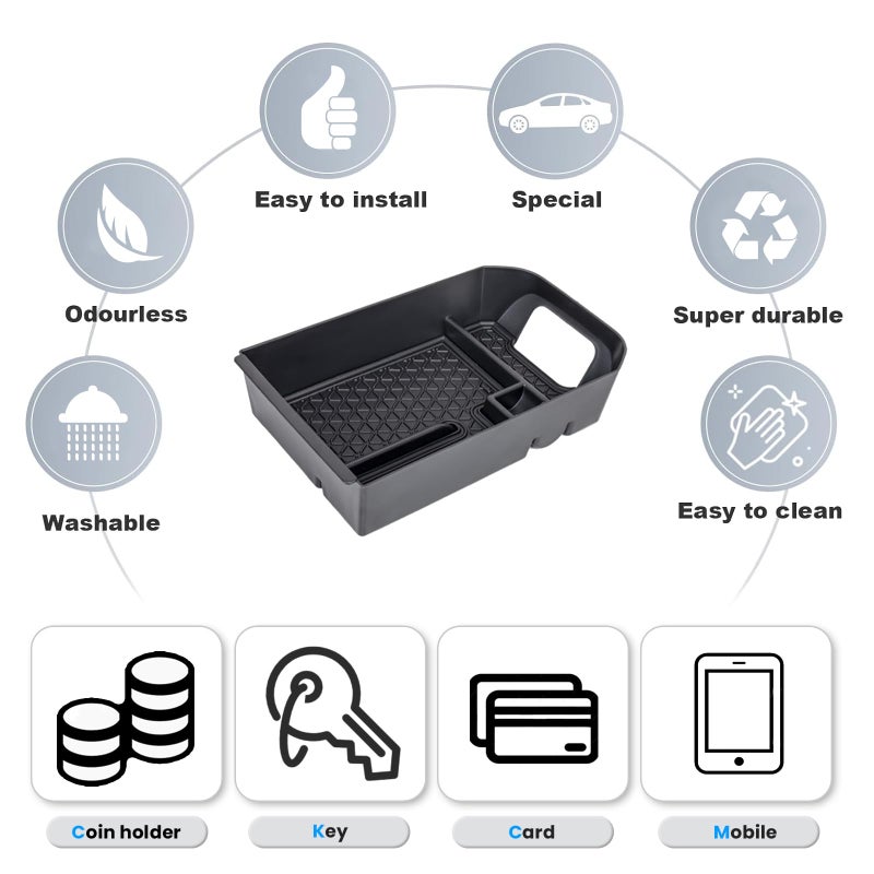 Neepiar 4PCS Center Console Organizer Compatible with 2019-2025 Toyota RAV4 Driver's Drawer Box Insert Secondary Storage Box, Dash Storage Tray Accessories(Not for New 10.5'' Multimedia Display) - Image 4
