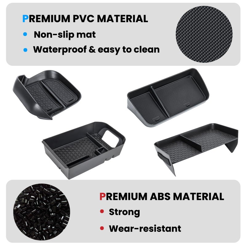 Neepiar 4PCS Center Console Organizer Compatible with 2019-2025 Toyota RAV4 Driver's Drawer Box Insert Secondary Storage Box, Dash Storage Tray Accessories(Not for New 10.5'' Multimedia Display) - Image 5